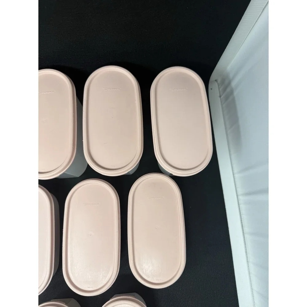 Tupperware Modular Mates Lot 12 Pc Pink Lids Pantry Storage Containers Set